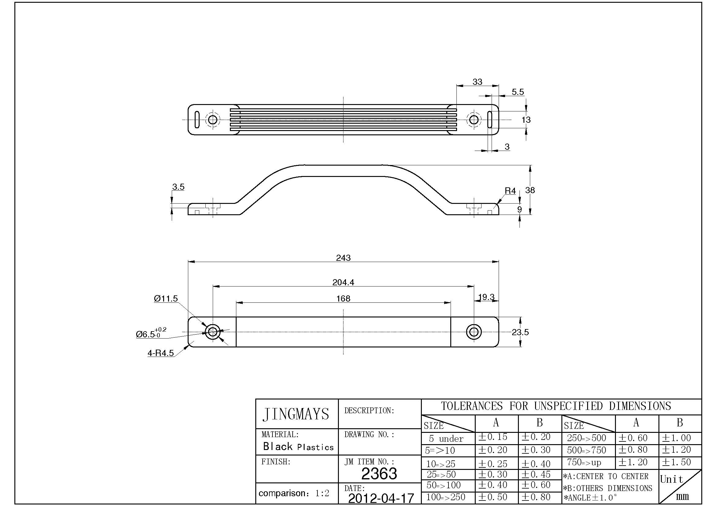 Grab Handle Plastic - 2363