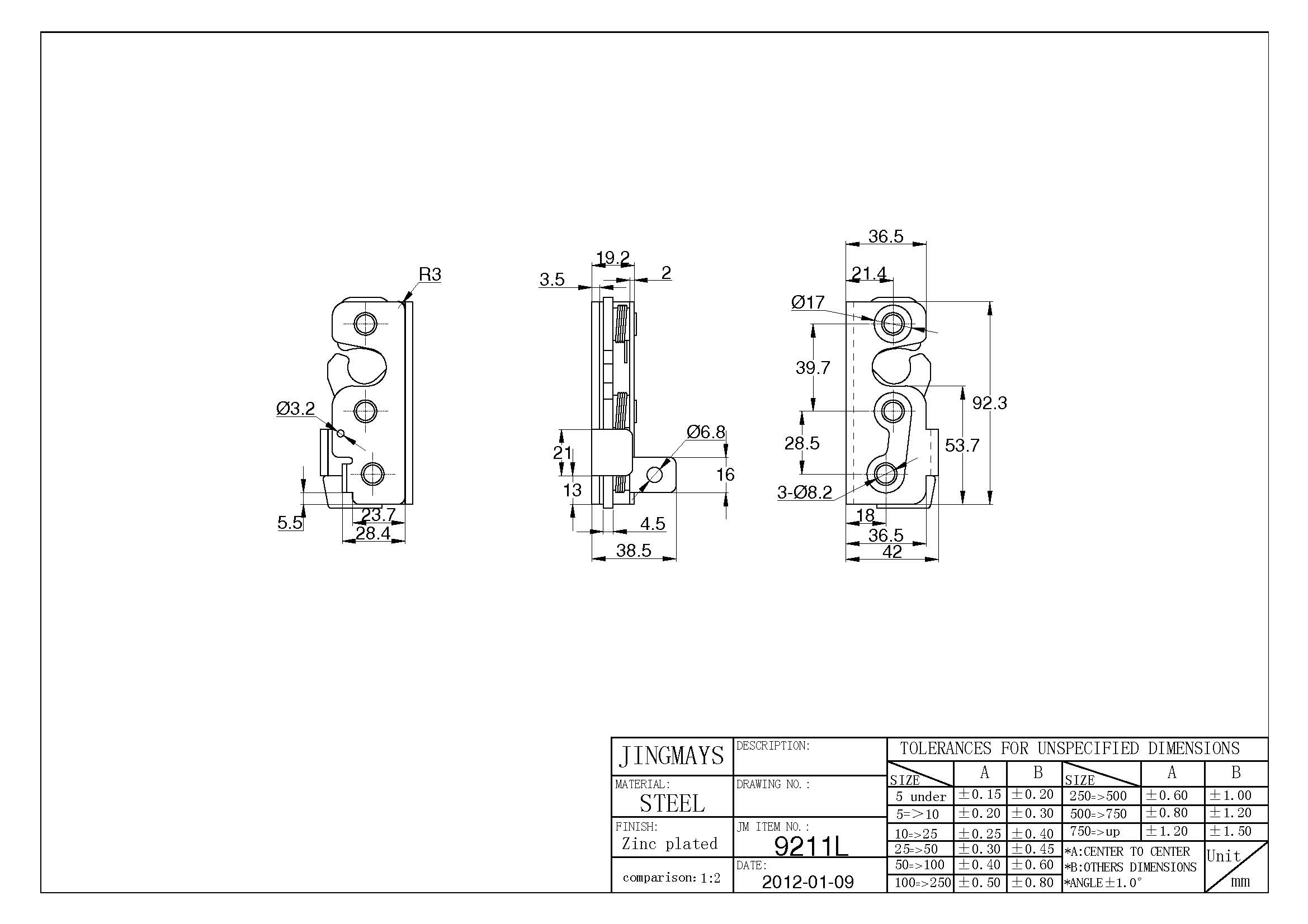 Rotary Latch Steel Zinc Plated - 9211L