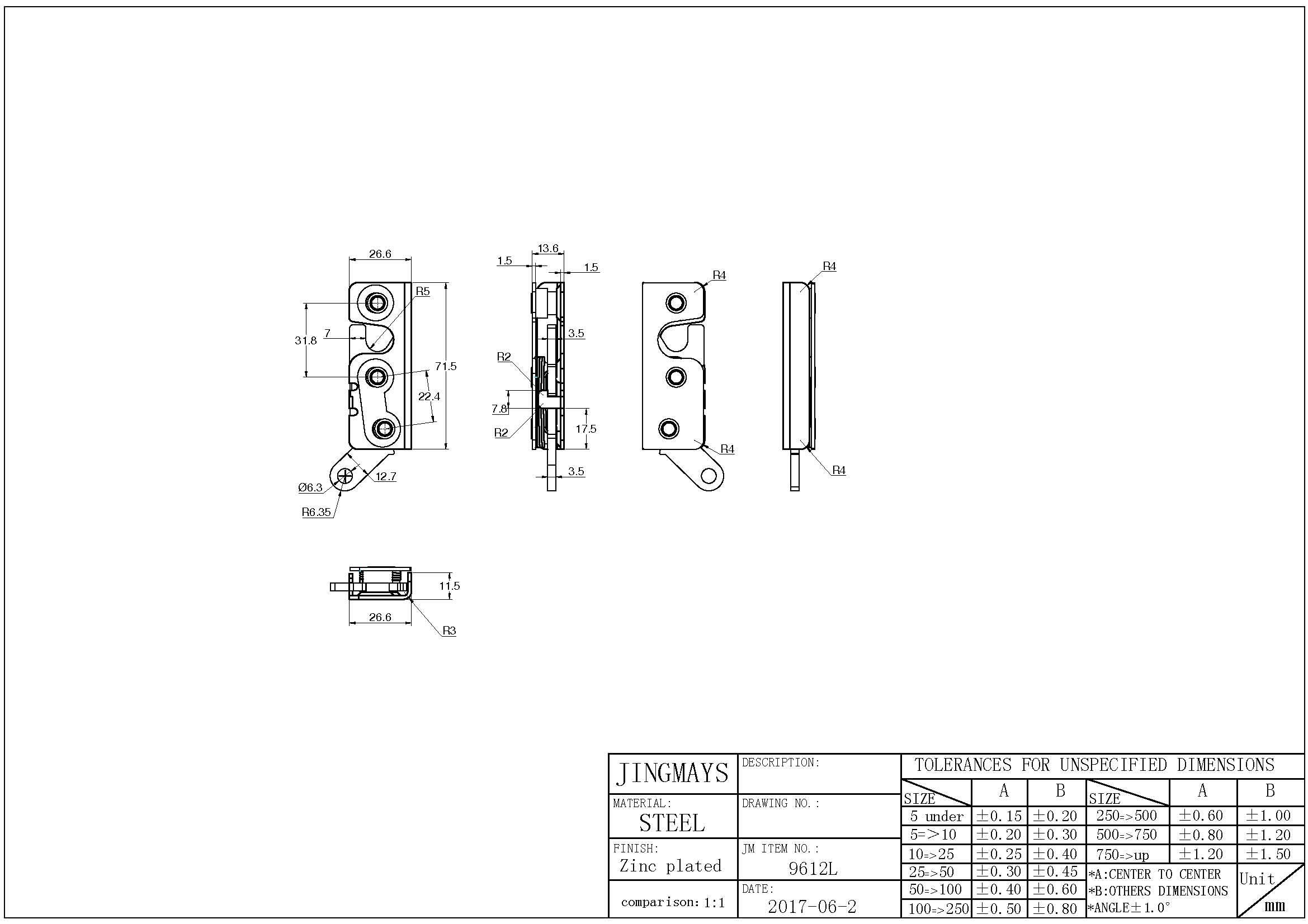 Rotary Latch Steel Zinc Plated - 9612L