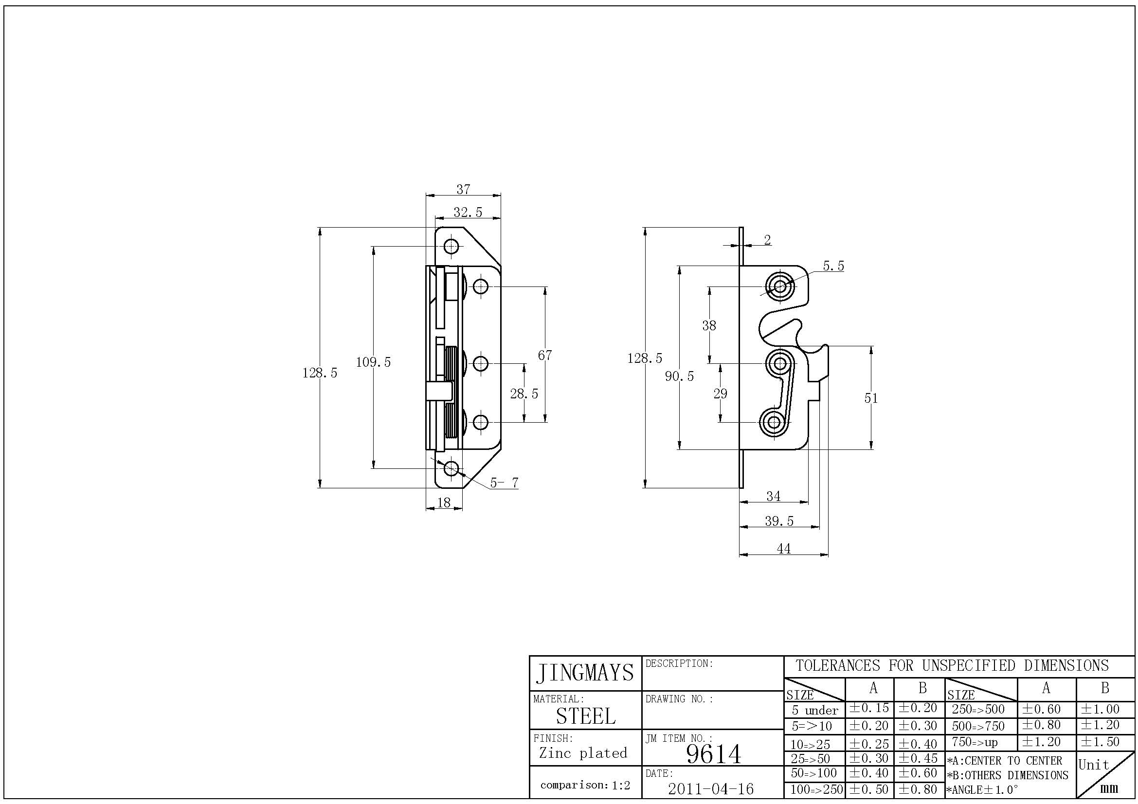 Rotary Latch Steel Zinc Plated - 9614