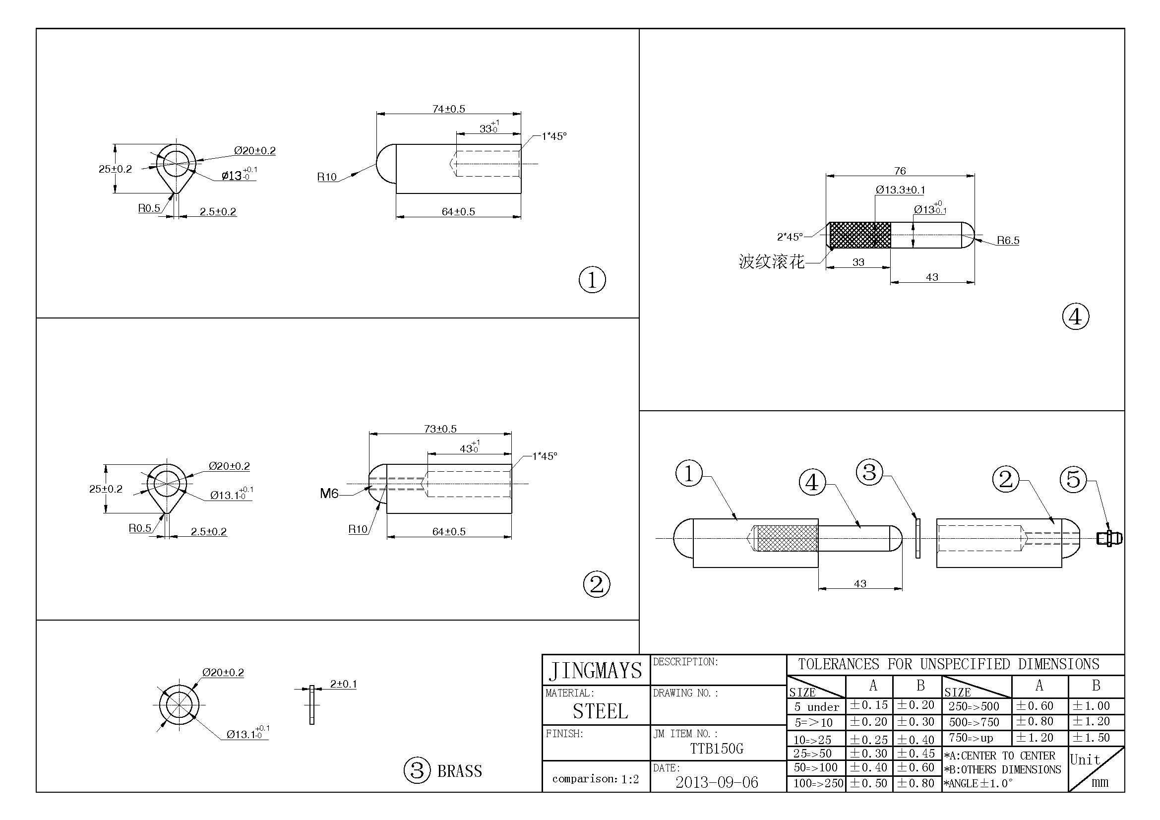 Weld On Hinge Steel W/ Grease Fitting 150mm- TTB150G