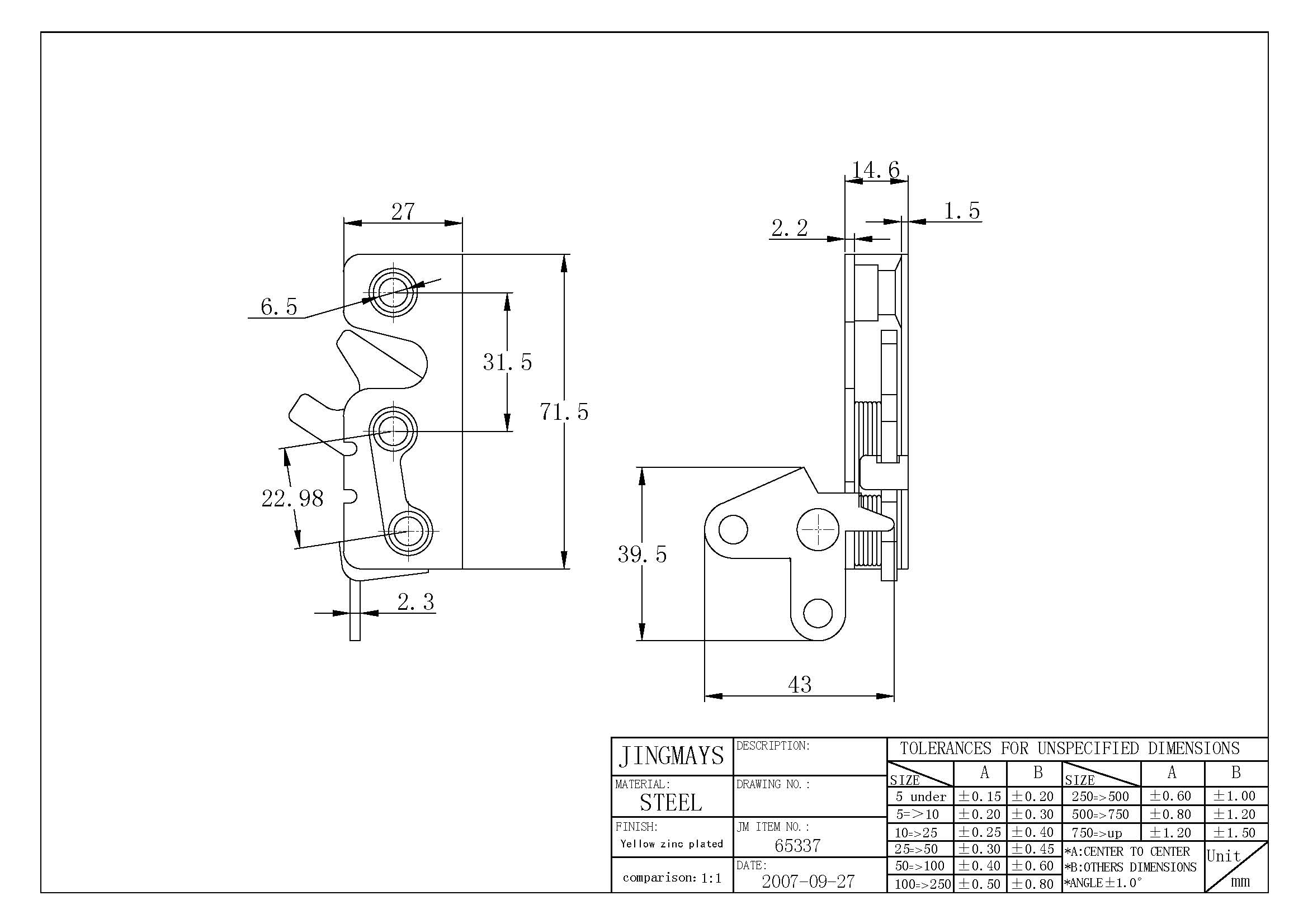 Rotary Latch Steel Zinc Plated- 65337