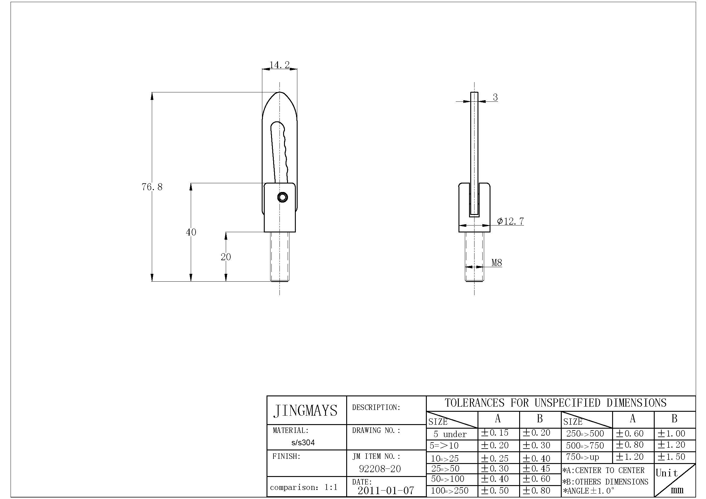 Antiluce Fastener Steel Zinc - 92208-20