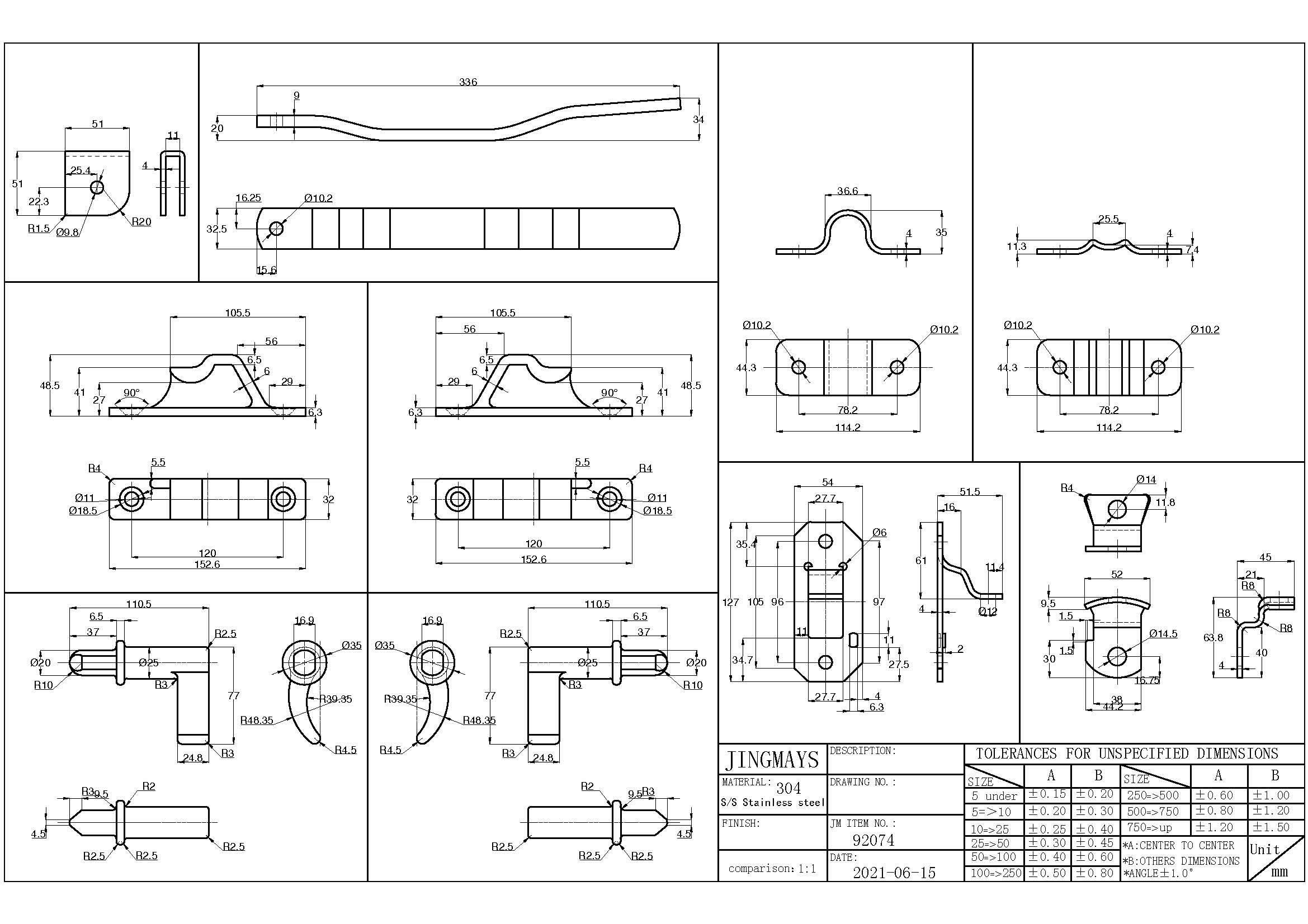 Trailer Door Latch Stainless Steel - 92074