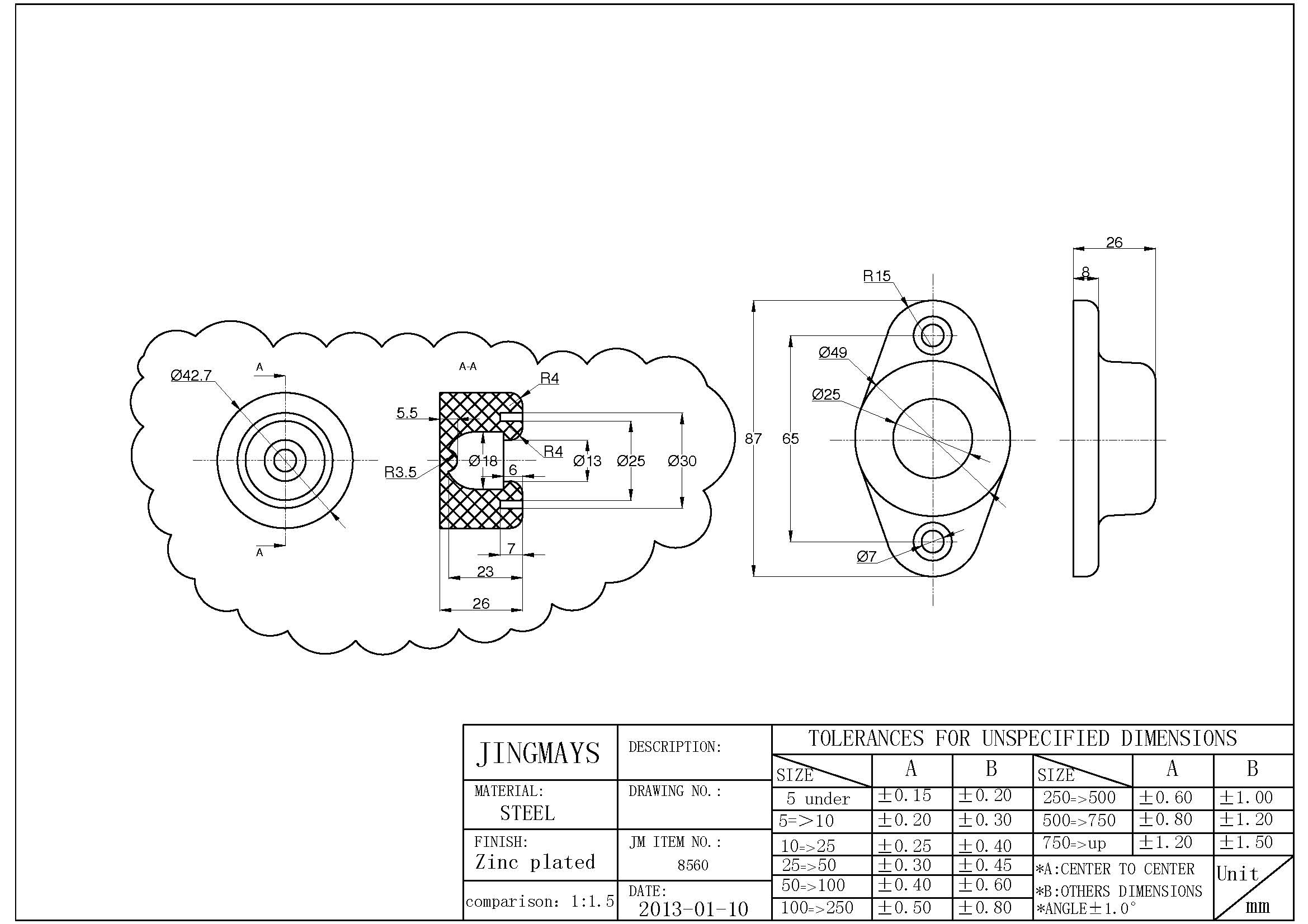 RUBBER SOCKET AND STEEL CUP - 8560