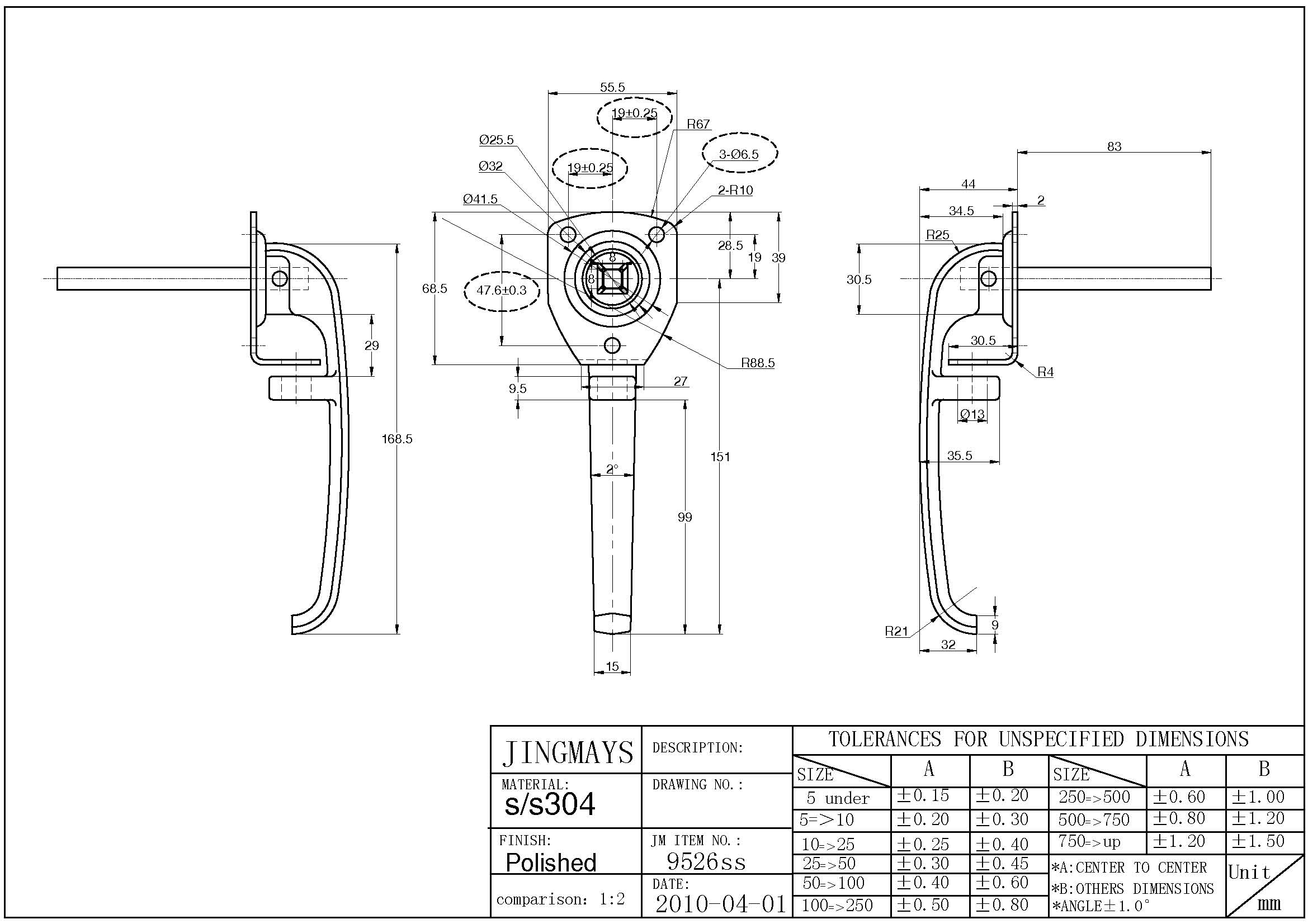 Padlock L Handle Stainless Steel - 9526SS