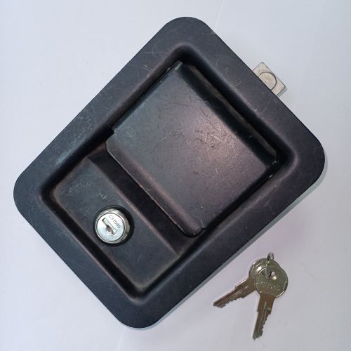 Locking Recessed Paddle Latch Steel Black Coated W/O Mtg. Holes- 91222