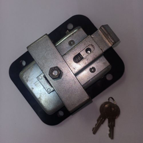 Locking Recessed Paddle Latch Steel Zinc Plated W/O Mtg. Holes W/2 keys - 91216
