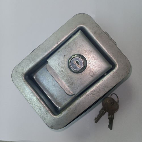 Locking Recessed Paddle Latch Steel Zinc Plated W/O Mtg. Holes W/2 keys - 91216
