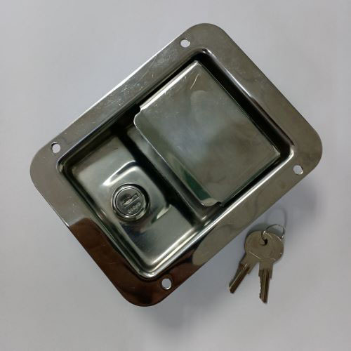 Locking Stainless Steel Polished Paddle Latch W/ Mtg. Holes - 91225