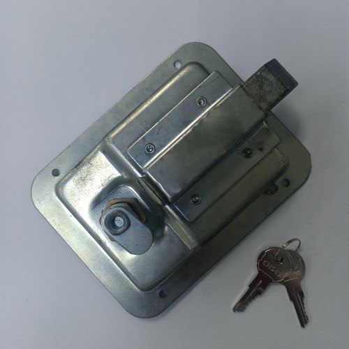 Locking Recessed Paddle Latch Steel Zinc Plated W/Mtg. Holes W/2 keys - 91421