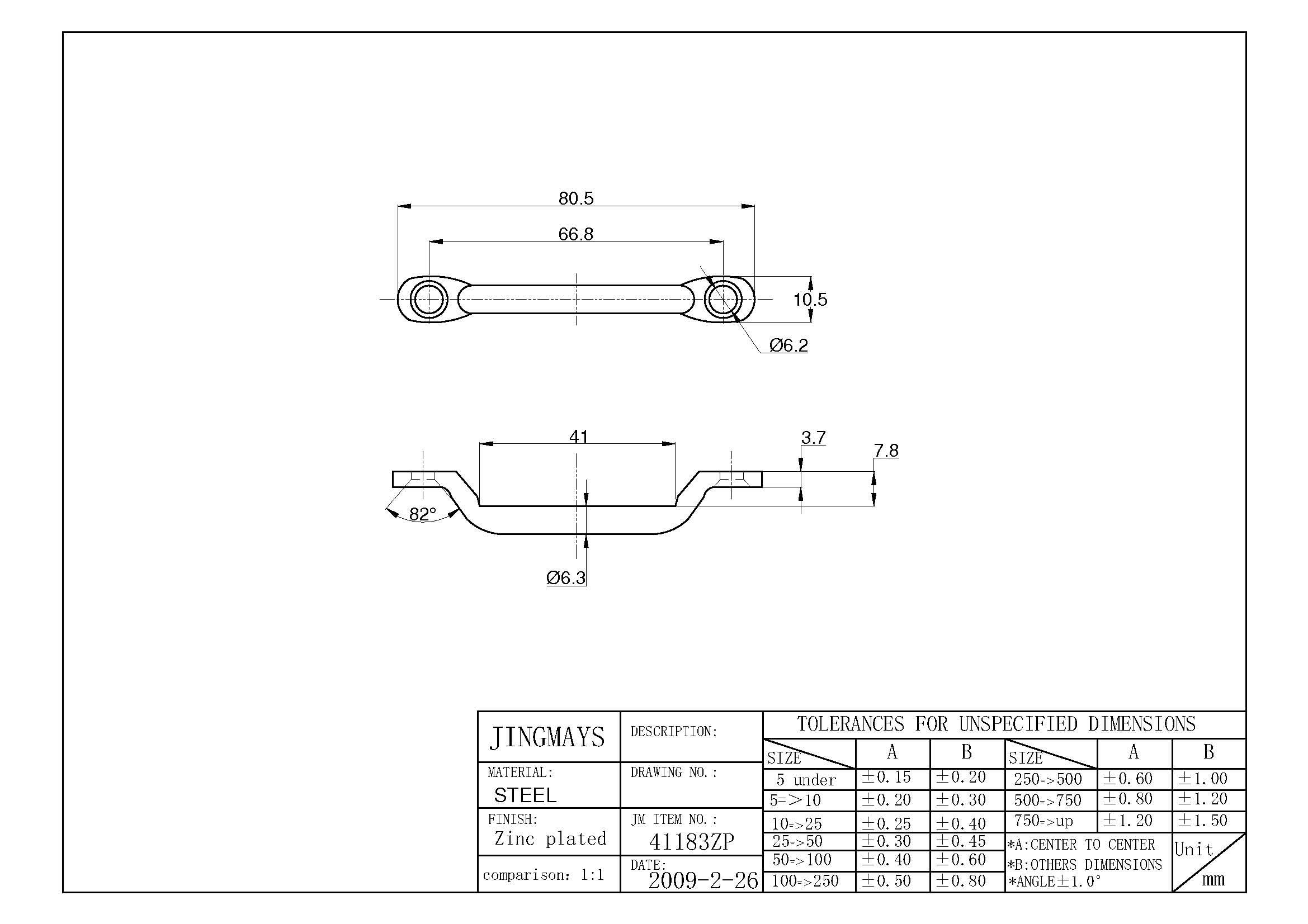 Handle Steel Zinc - 41183