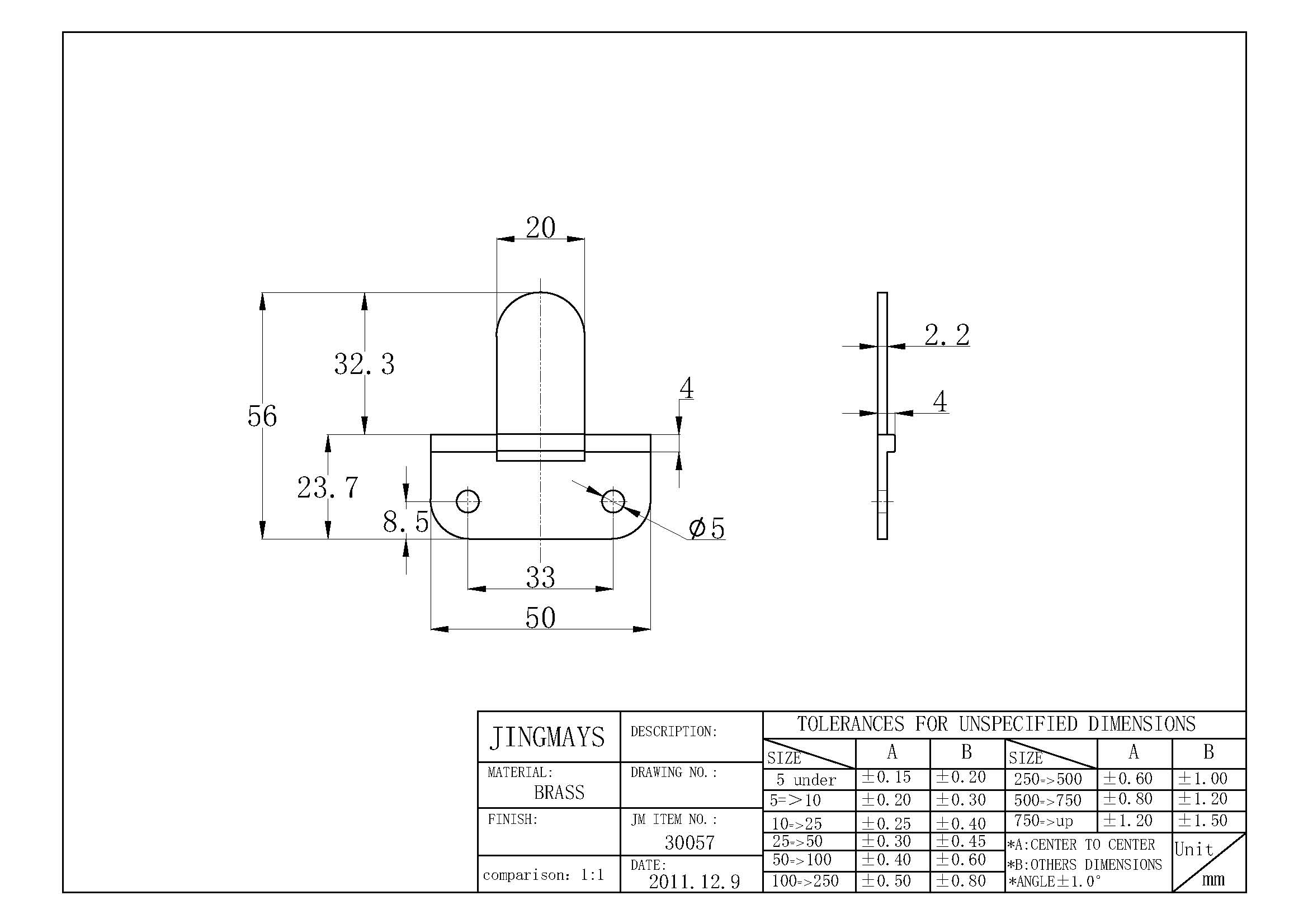 Hinge Brass White Coated - 30057